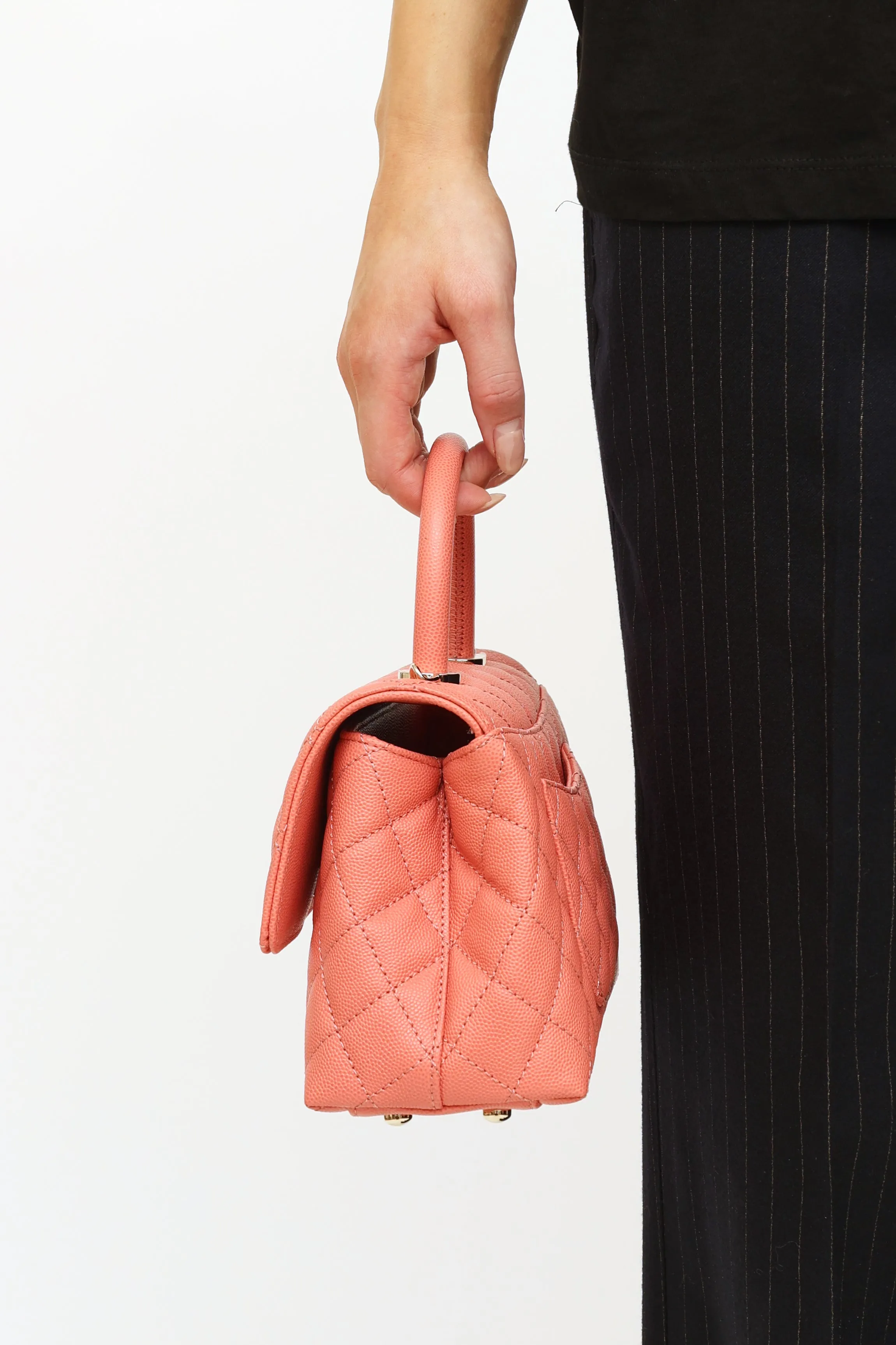 2022 Pink Caviar Coco Top Handle Bag