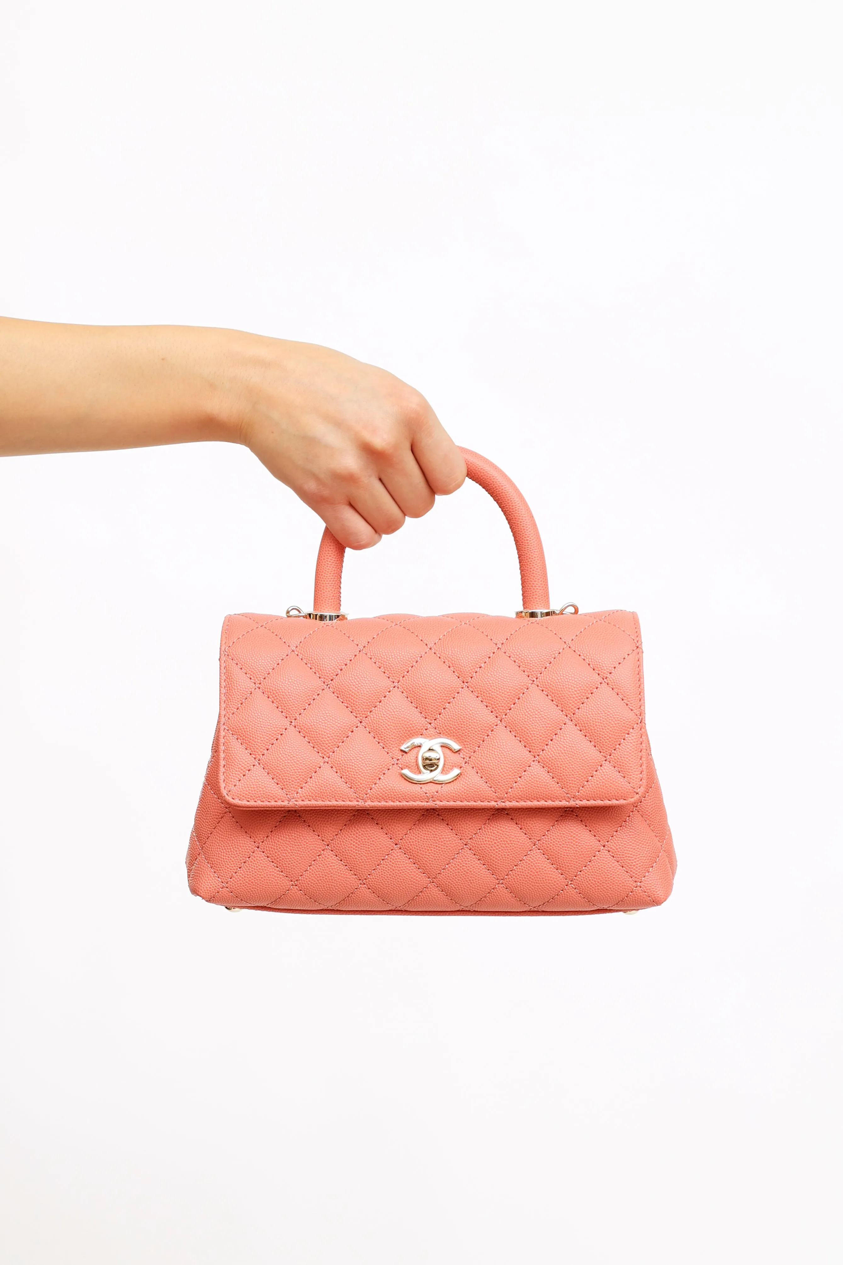 2022 Pink Caviar Coco Top Handle Bag