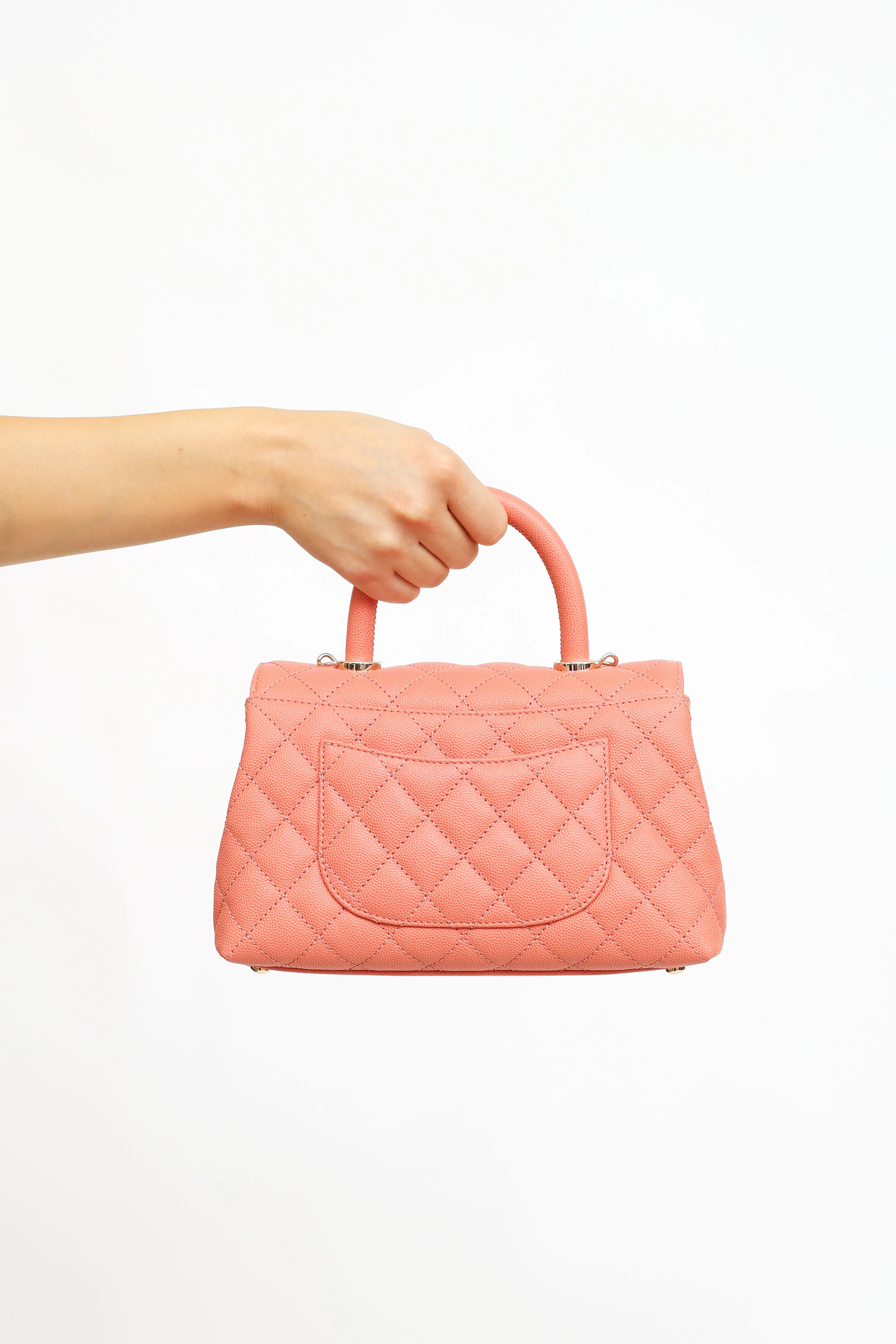 2022 Pink Caviar Coco Top Handle Bag