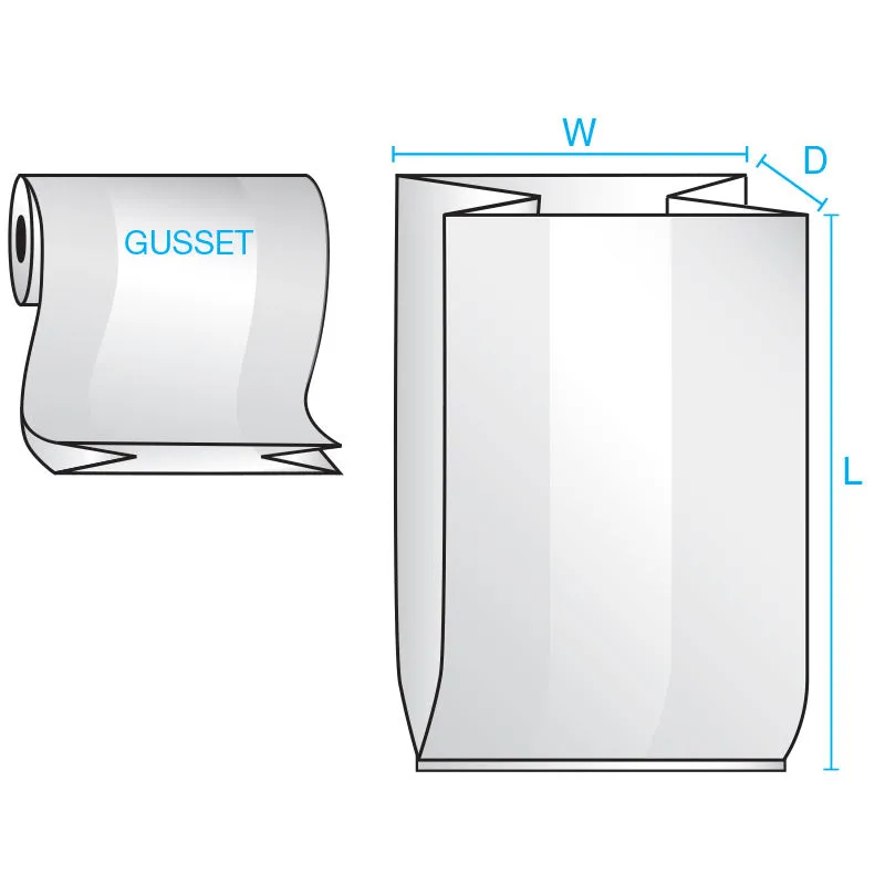 48" x 36" x 96" x 2 mil Clear Eco-Manufactured Plastic Side-Gusseted Bags (Roll of 60)