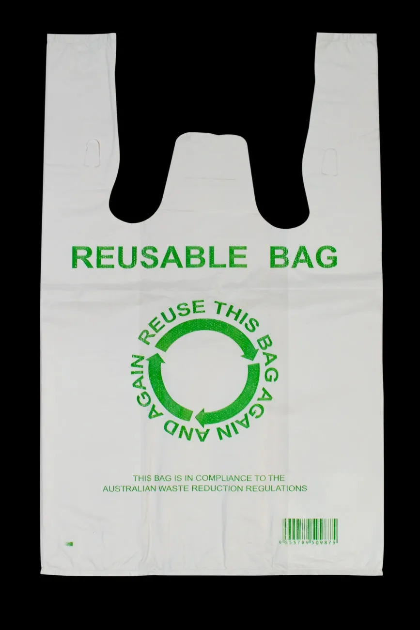 500pcs 33×55cm Large Eco Design Reusable Plastic Singlet Shopping Bags