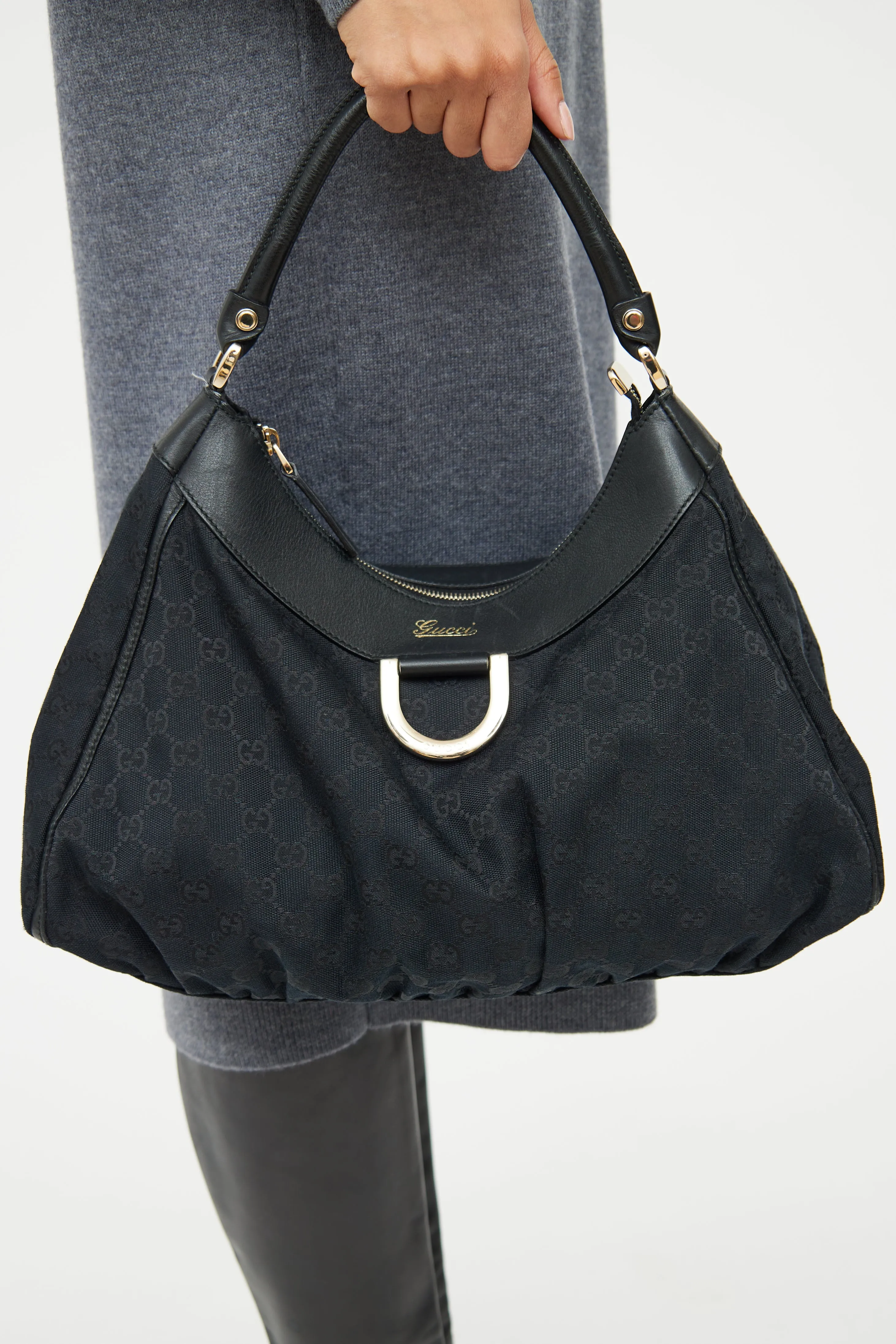 Black Abbey D-Ring Top Handle Bag