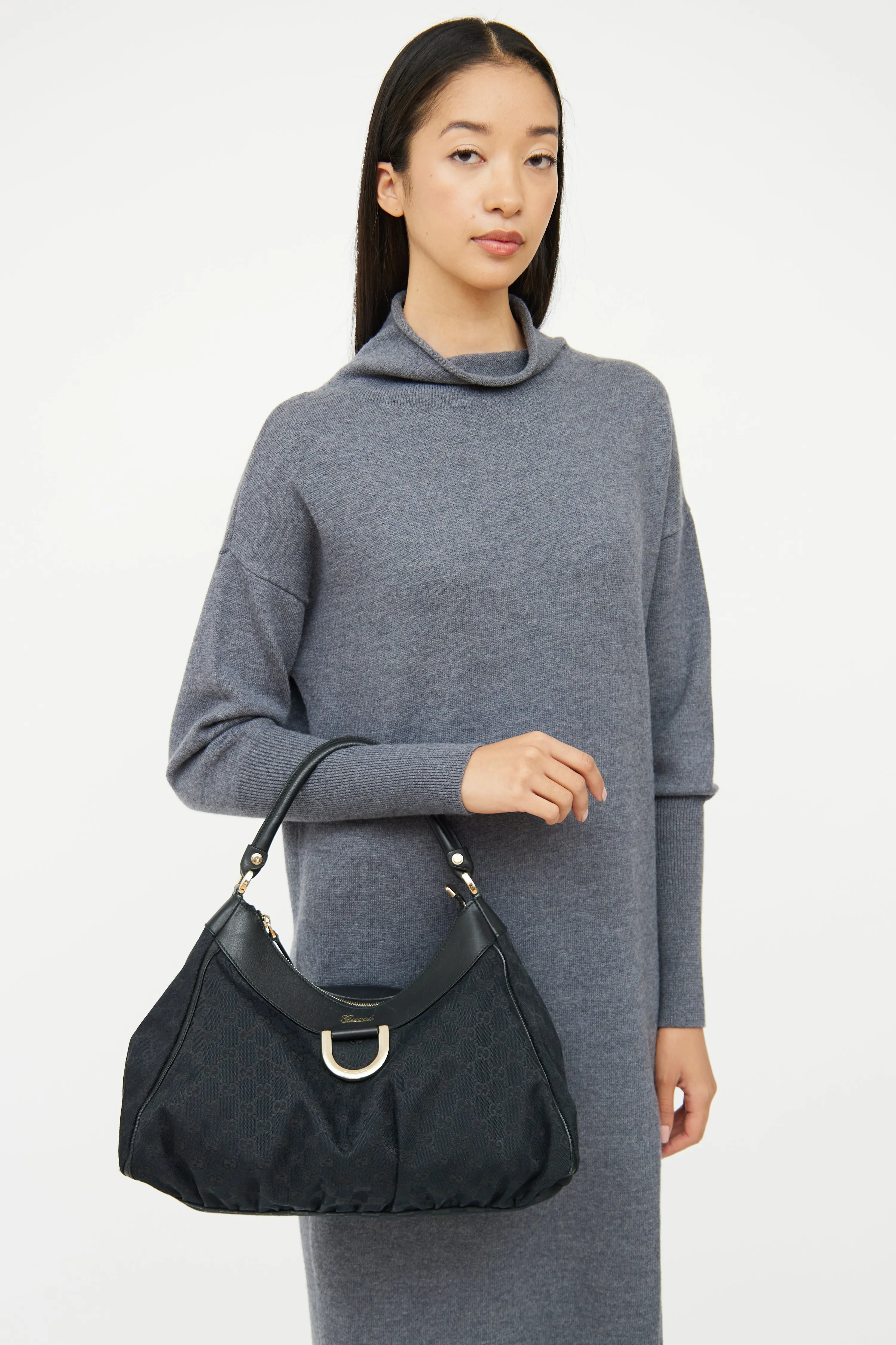 Black Abbey D-Ring Top Handle Bag