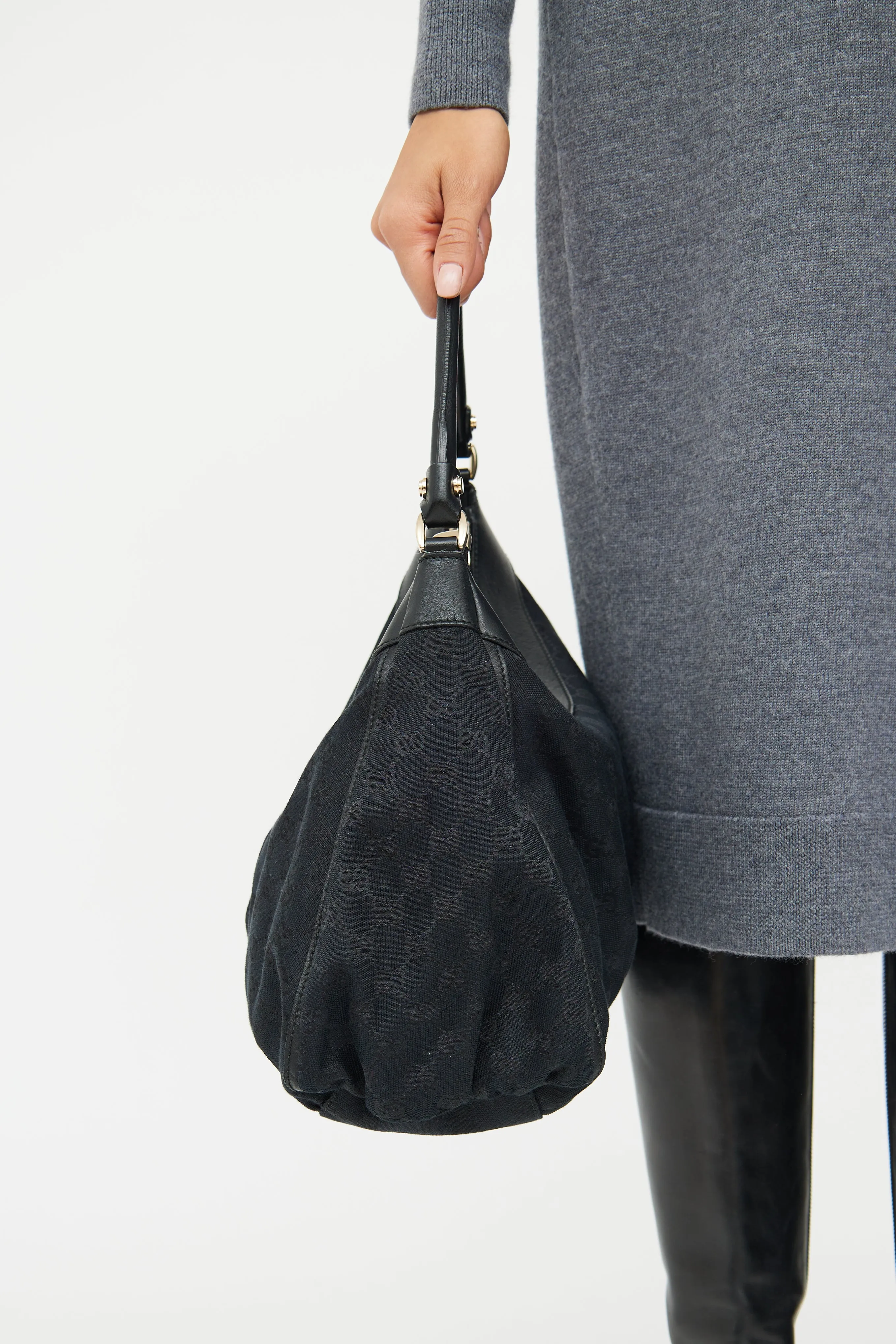 Black Abbey D-Ring Top Handle Bag