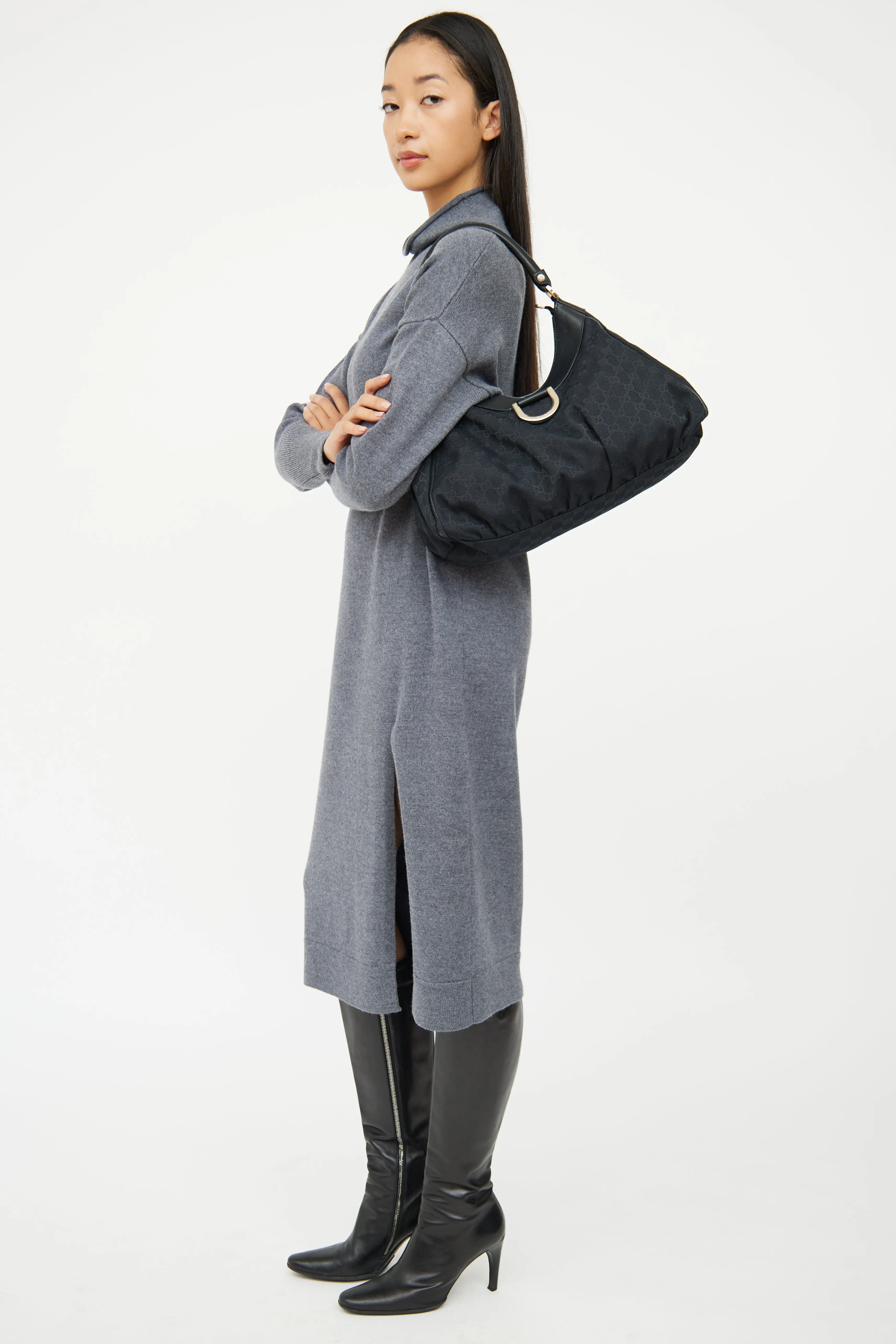 Black Abbey D-Ring Top Handle Bag