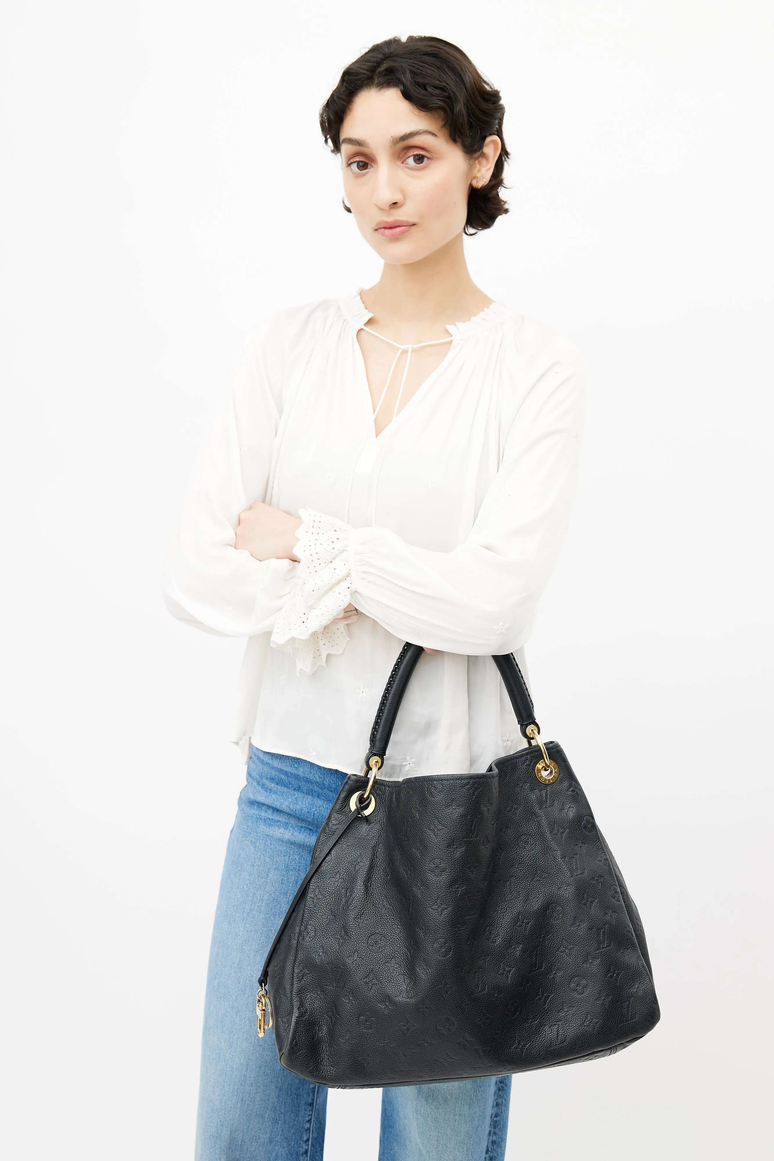 Black Artsy Monogram Empreinte Shoulder Bag