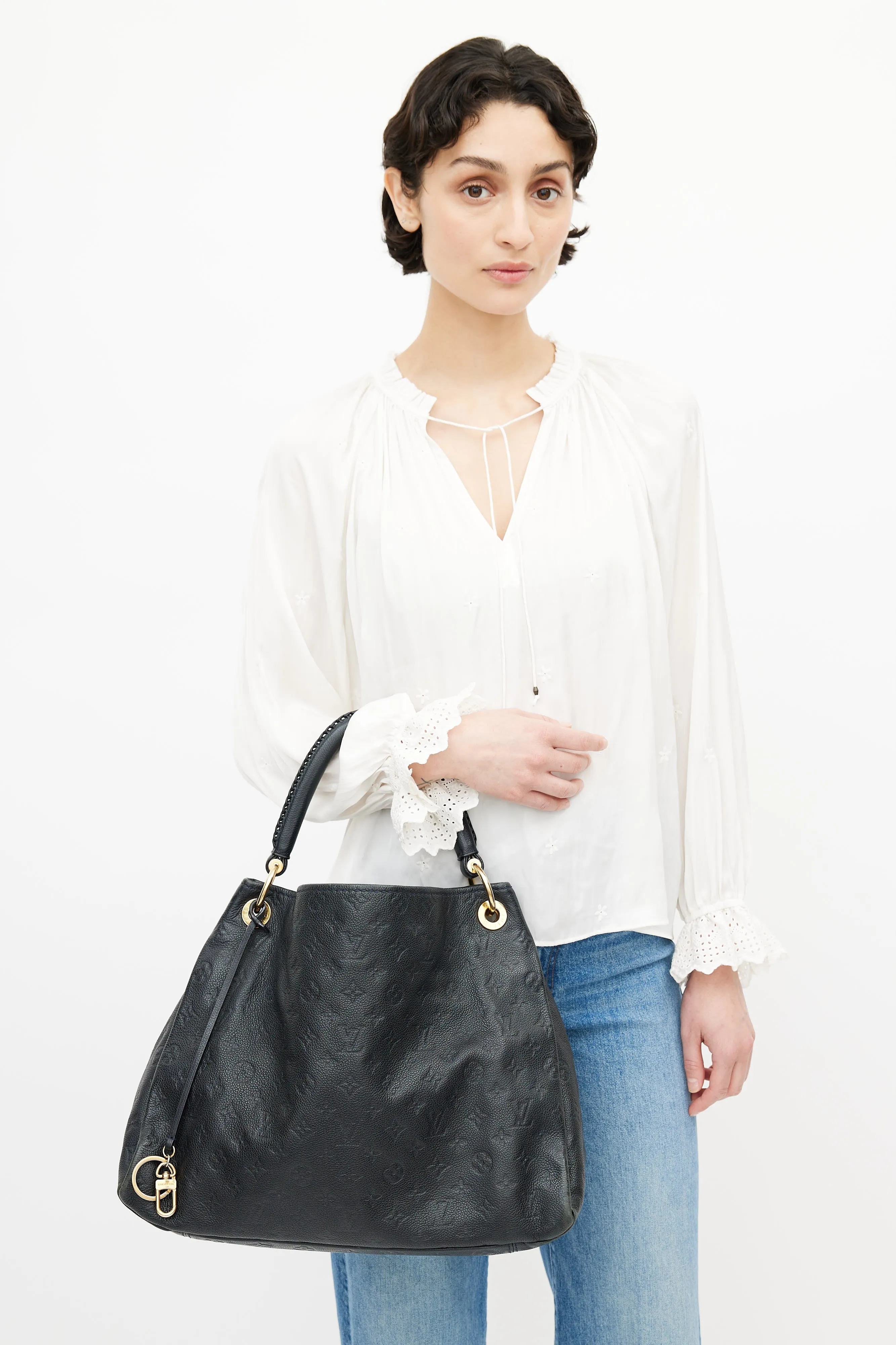 Black Artsy Monogram Empreinte Shoulder Bag