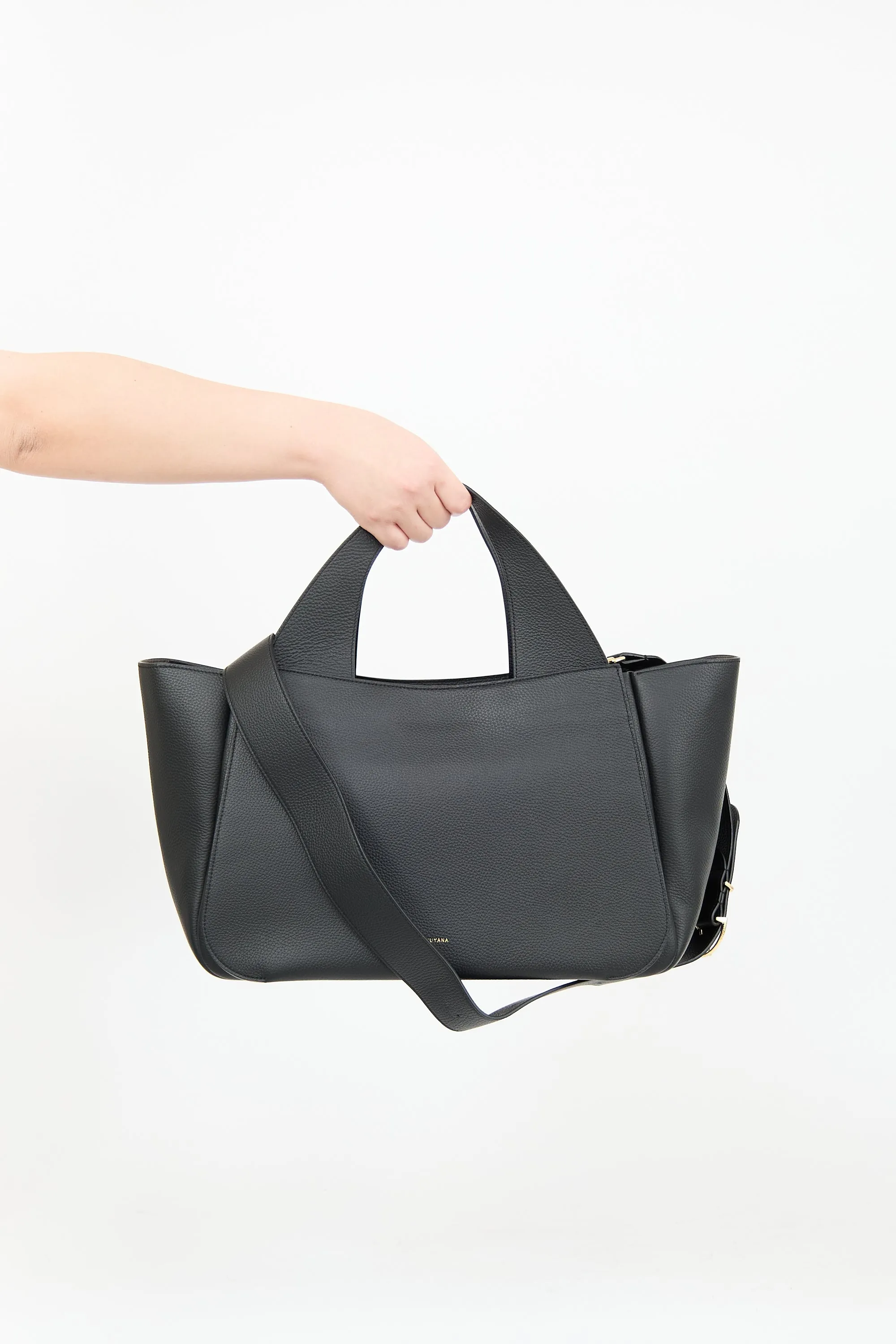 Black Leather Mila Satchel Bag