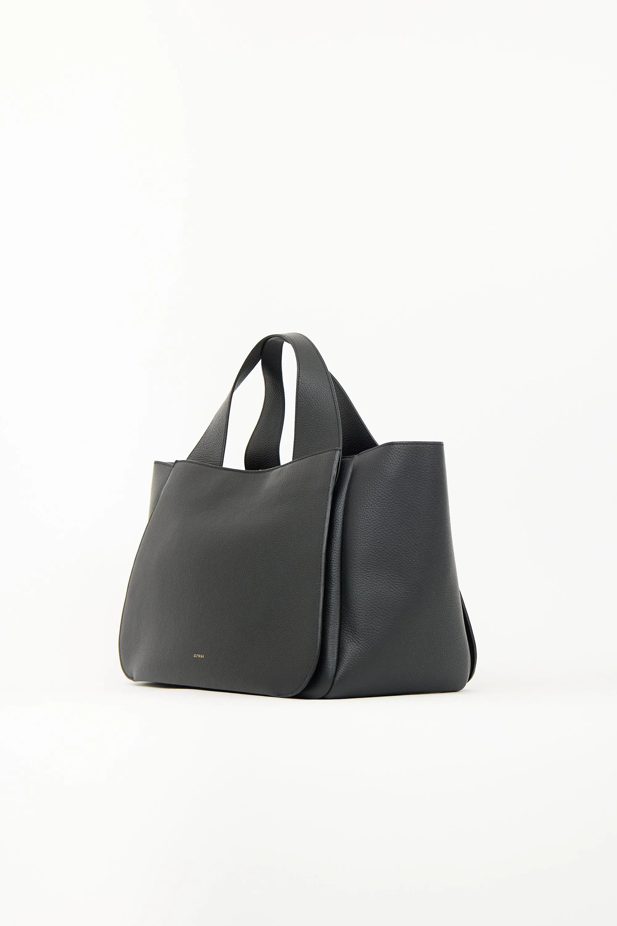 Black Leather Mila Satchel Bag