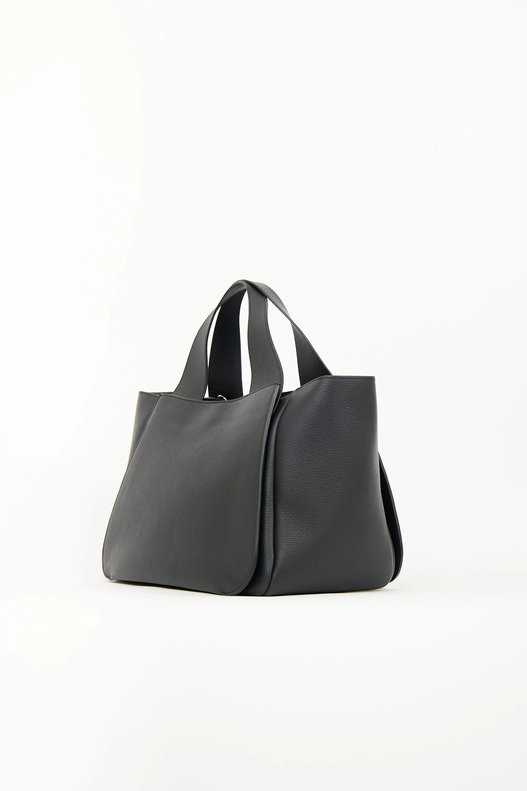 Black Leather Mila Satchel Bag