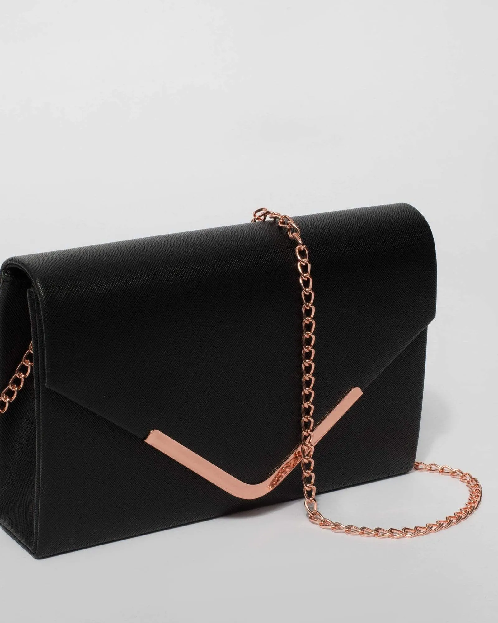 Black Lila Envelope Clutch Bag