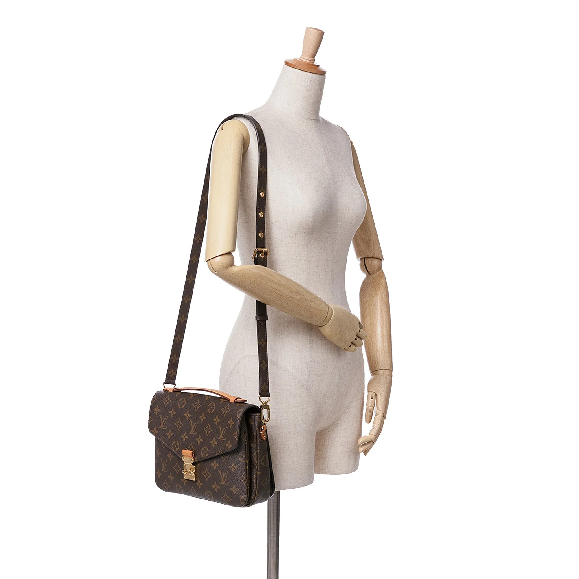 Brown Louis Vuitton Monogram Pochette Metis Satchel