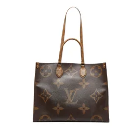 Brown Louis Vuitton Monogram Reverse OntheGo GM Satchel