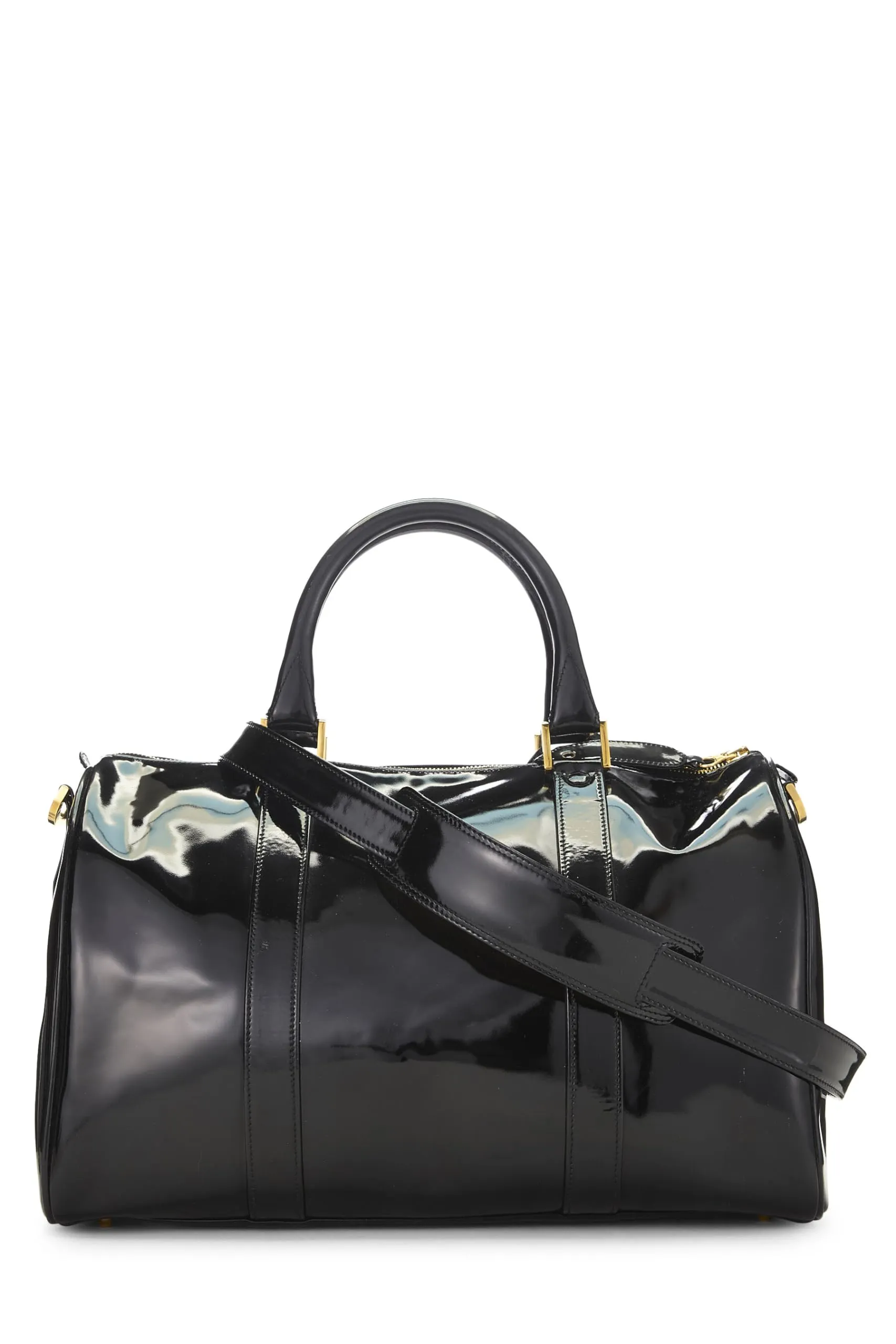 Chanel,  Black Patent Leather Boston, Black