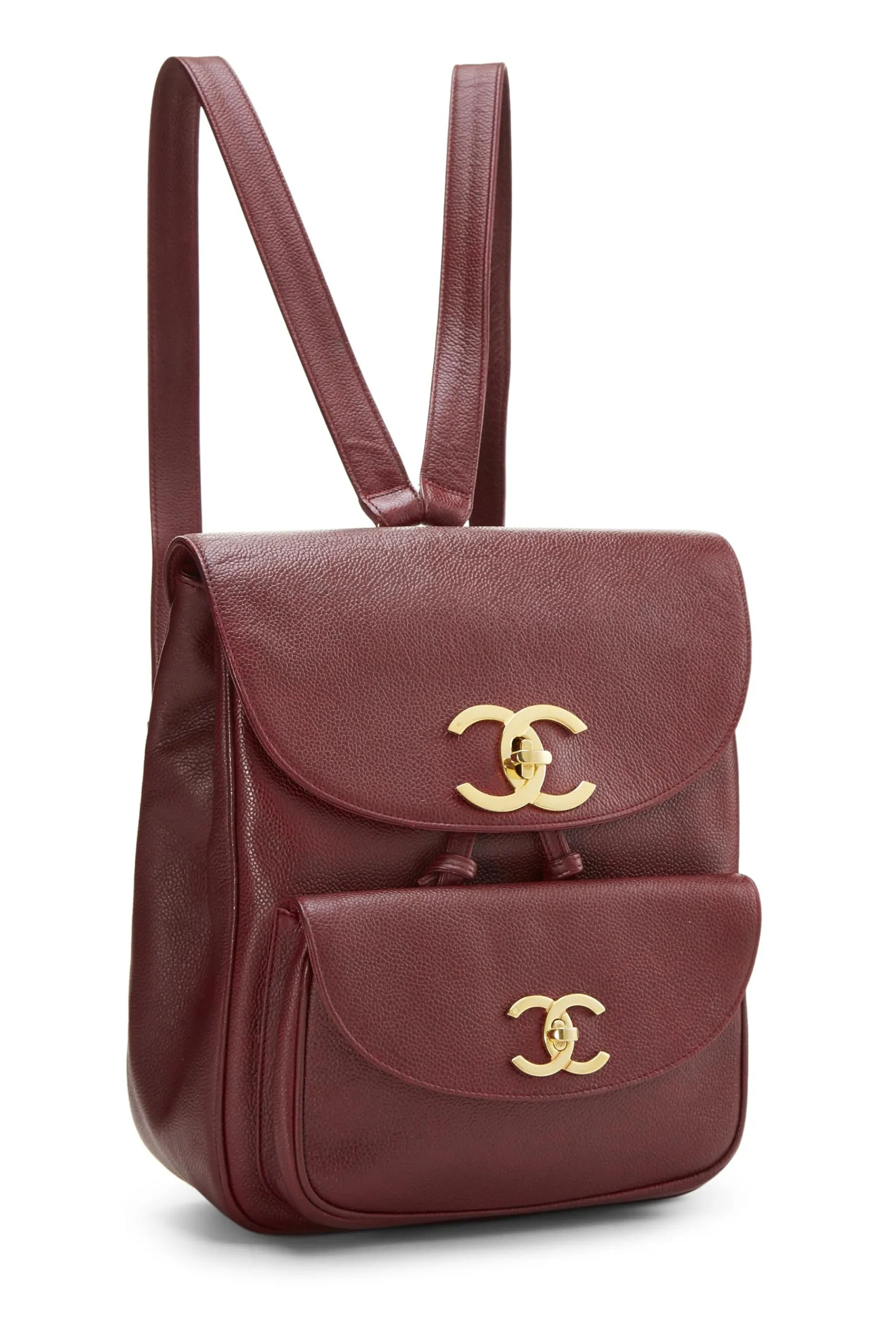 Chanel,  Burgundy Caviar Backpack Medium, Burgundy