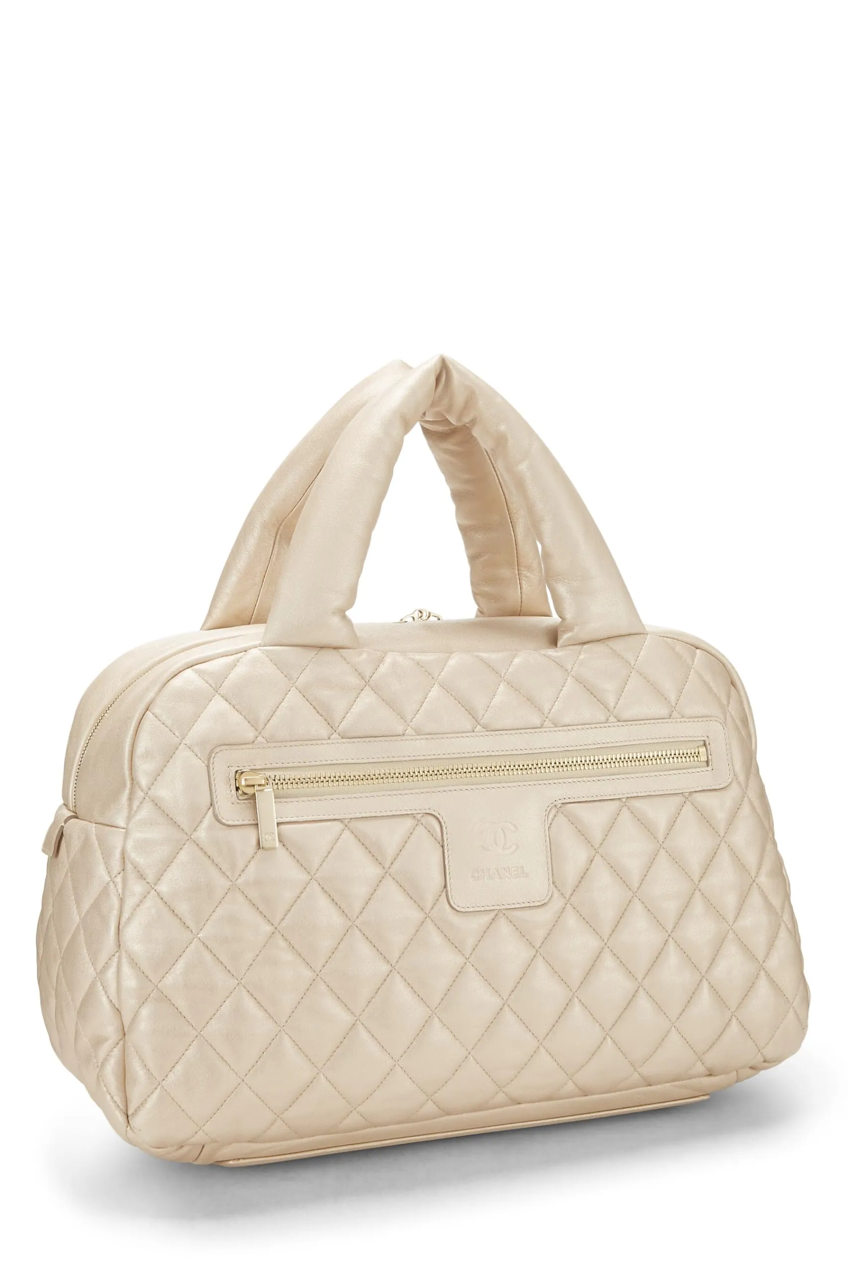 Chanel,  Gold Leather Coco Cocoon Bowling Bag, Gold