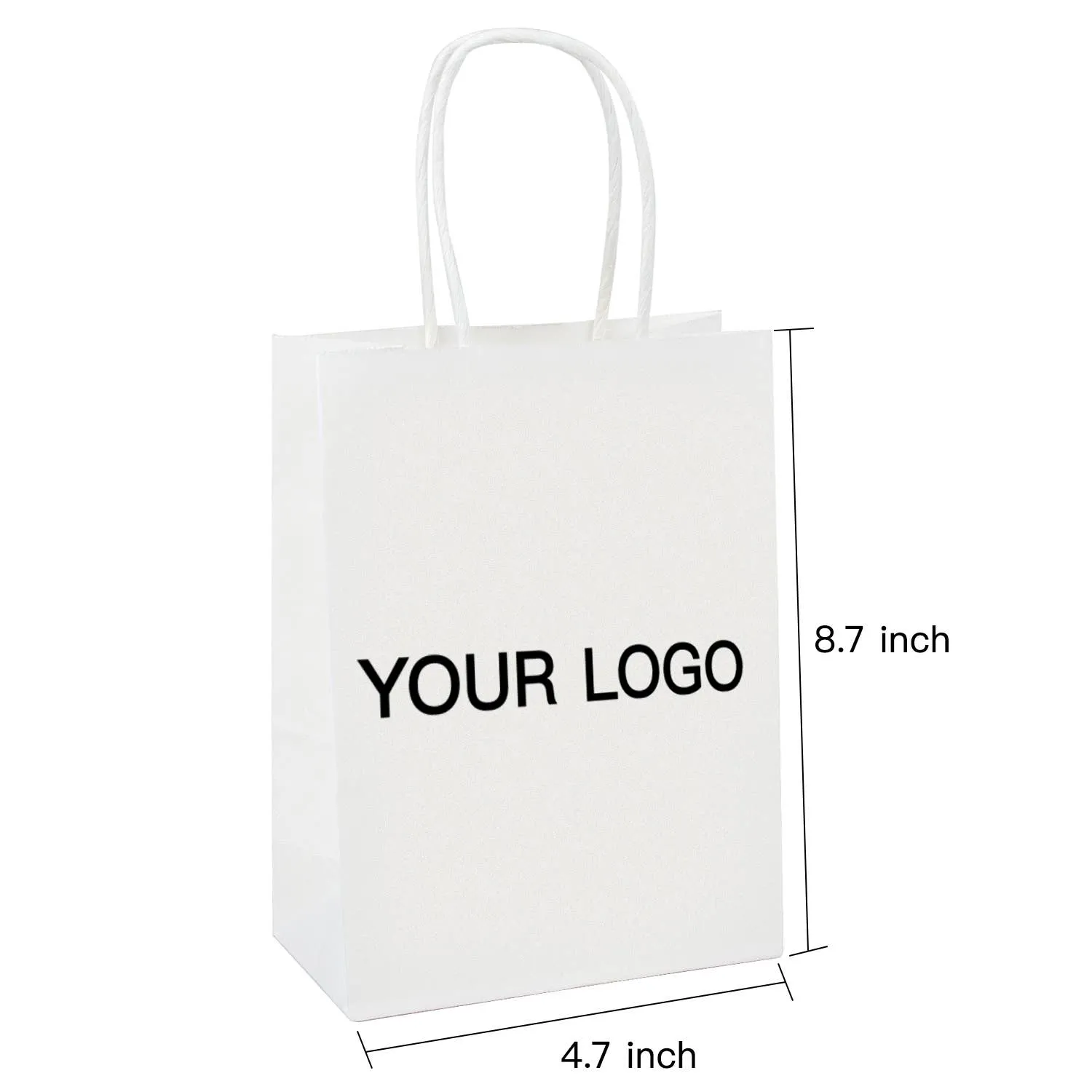 Custom Shopping Bags Kraft Paper Gift Bags - 500Pcs