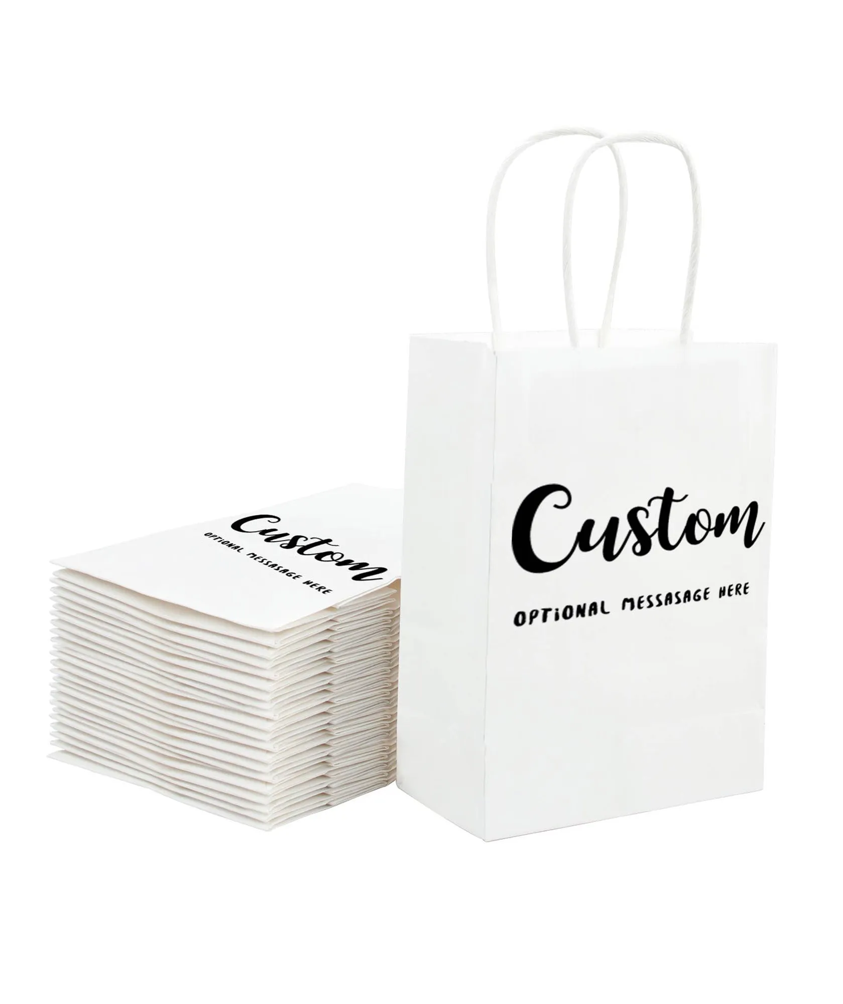 Custom Shopping Bags Kraft Paper Gift Bags - 500Pcs