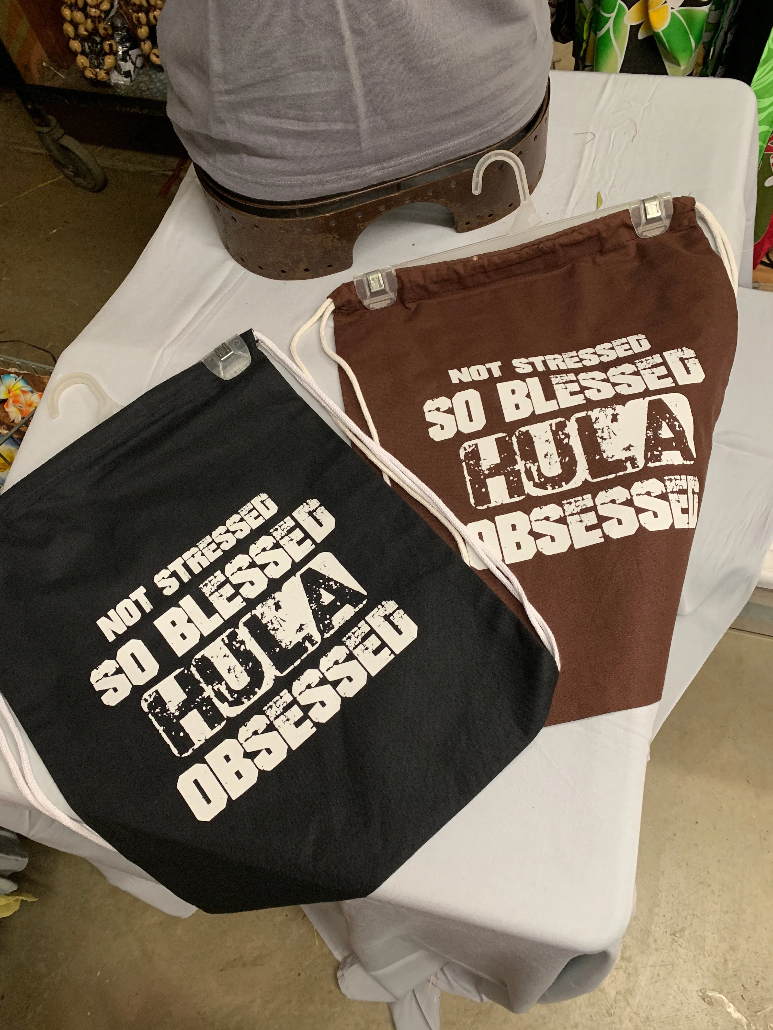 "Hula Obsessed" Reusable Fabric Cinch Backpack
