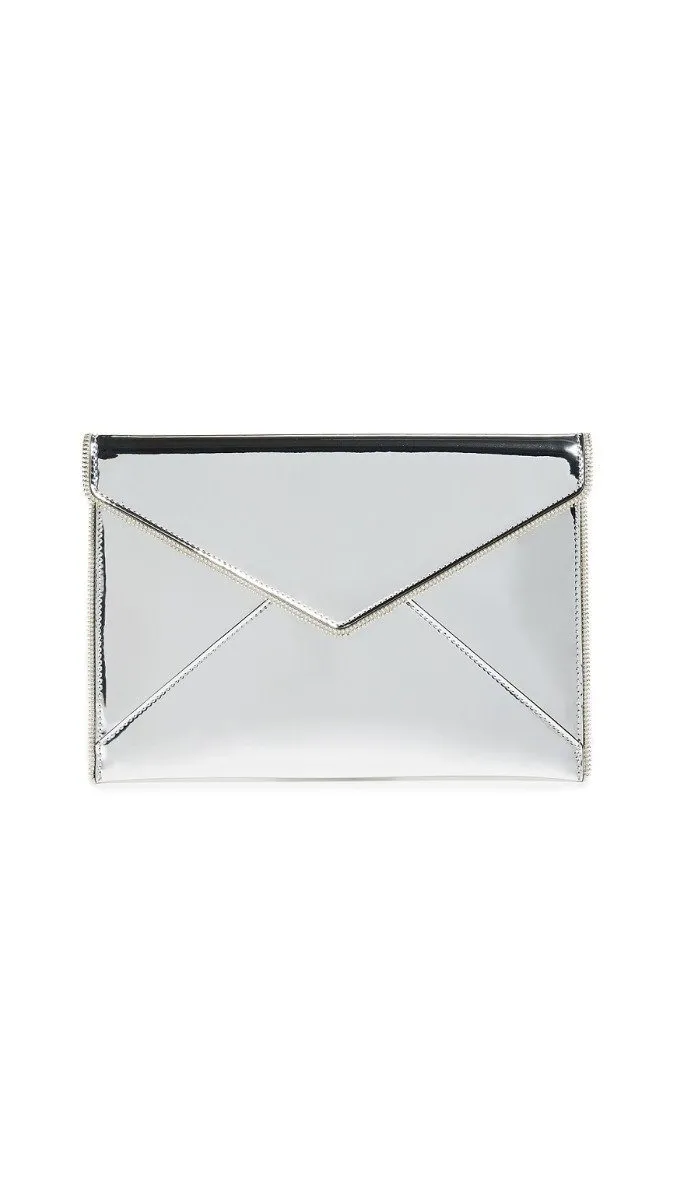 Rebecca Minkoff Leo Clutch -Silver Mirror
