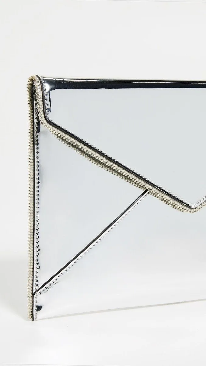Rebecca Minkoff Leo Clutch -Silver Mirror