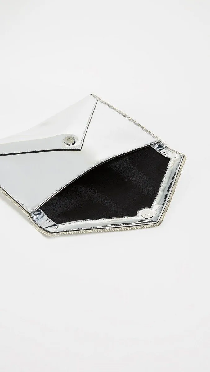 Rebecca Minkoff Leo Clutch -Silver Mirror