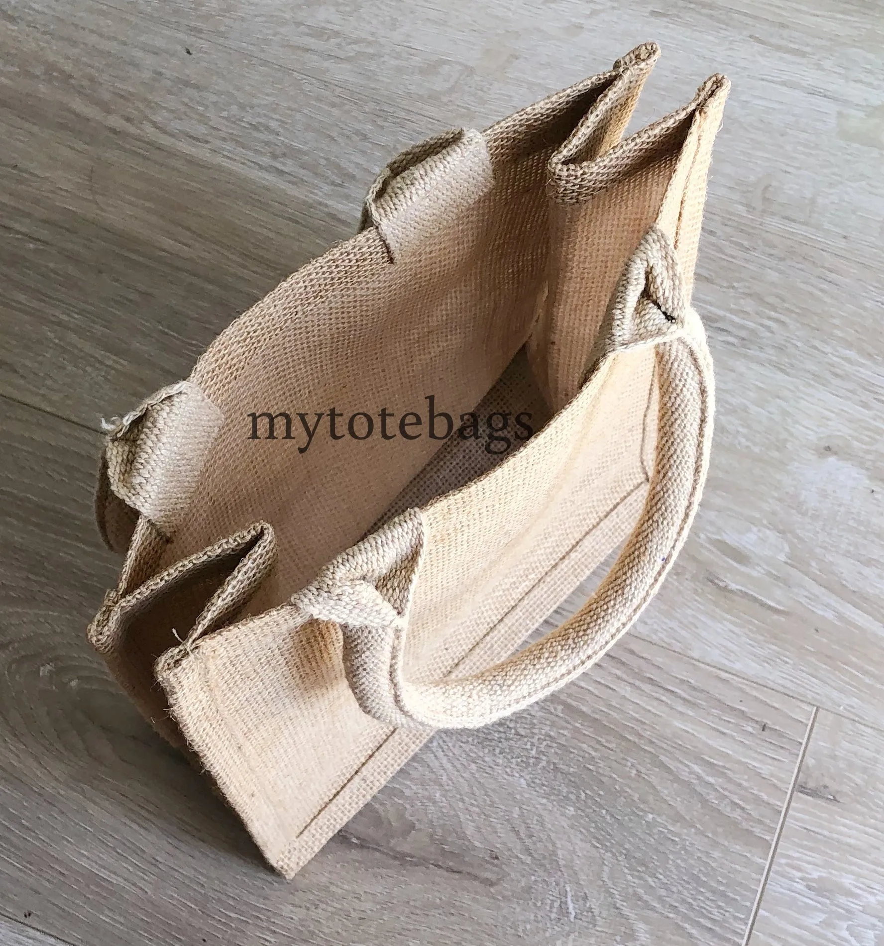 Small Size Burlap Jute Tote Bags, Natural Rustic Gifts