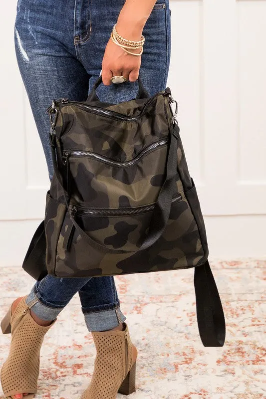 Stylish Sleek Convertible Handbag Tote Backpack