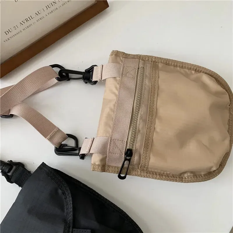UAKISS  - Youda Winter Canvas Bag for Women Phone Coin Small Square Pouch Fashion Retro Diagonal Bags All-match Nylon Shoulder Pack