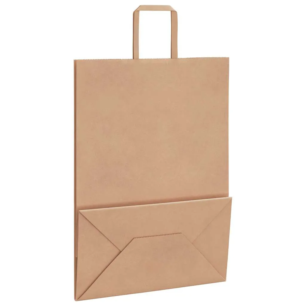 vidaXL Paper Bags 50 pcs with Handles Brown 32x17x44 cm